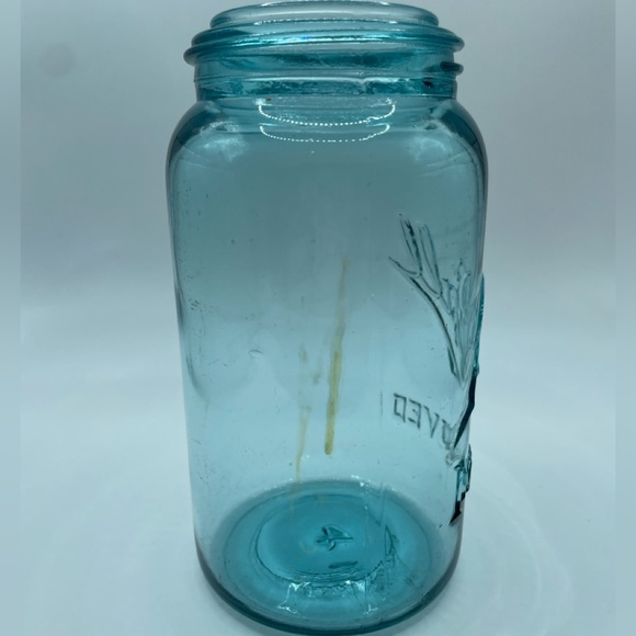 RARE Antique Blue Ball Jar "Improved" 1910-1923 Quart/32 oz - Picture 5 of 9